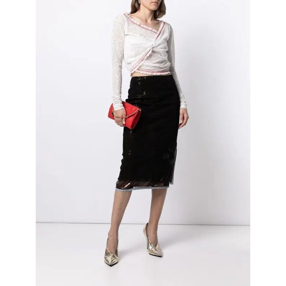 Y/PROJECT WHITE TWISTED LACE L/S TOP, MEDIUM - Picture 9 of 12